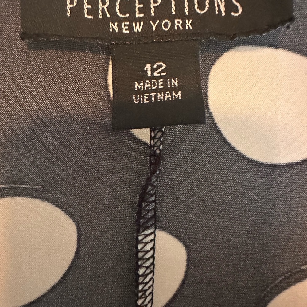 Perceptions Black And White Circle Print Midi Dre… - image 3